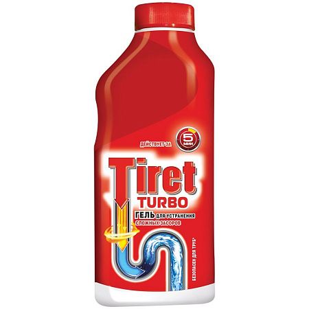 Средство для устранения засоров Tiret "Turbo", гель, 500мл 