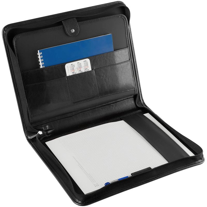 Папка деловая OfficeSpace "Palada" имп. кожзам., на молнии, блокнот 