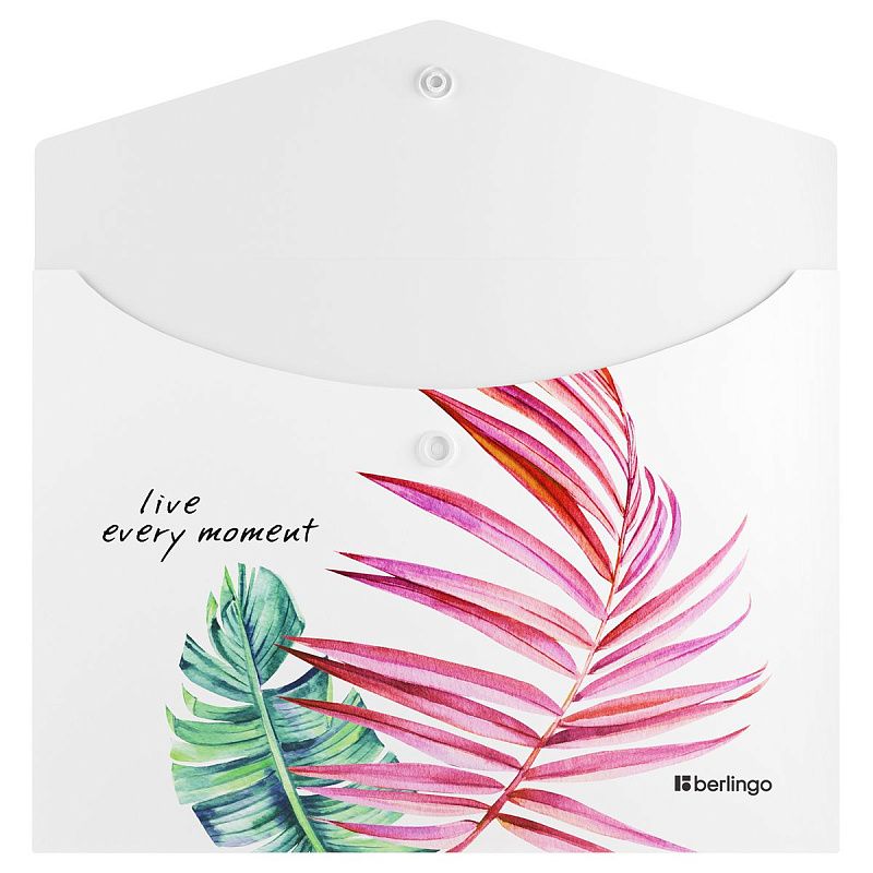 Папка-конверт на кнопке Berlingo "Eco", А5, 180мкм, с рисунком 