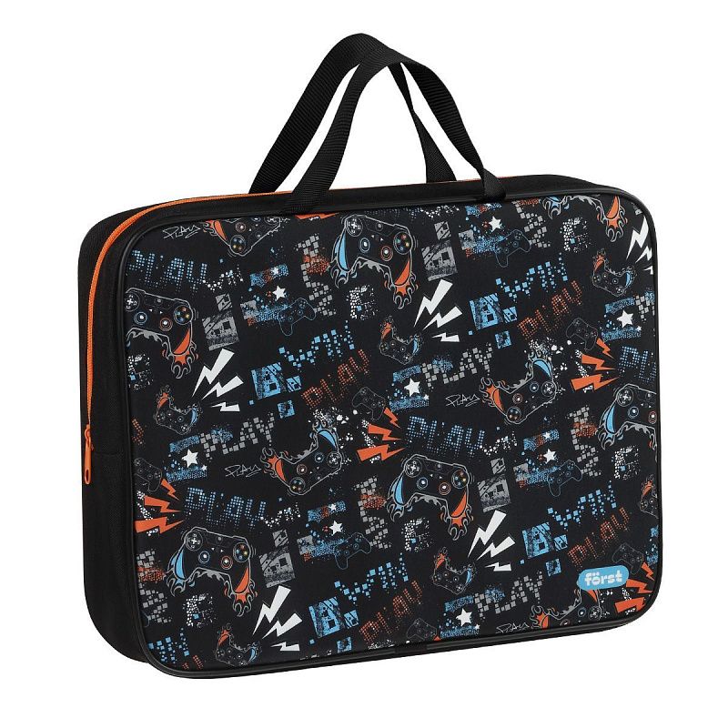 Папка текстильная с ручками 1 отделение, А4 Först "Flawless Victory", 350*265*80мм, текстиль, на молнии