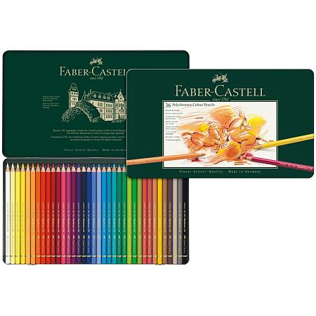 Карандаши цветные художественные Faber-Castell "Polychromos", 36цв., заточен., метал. коробка