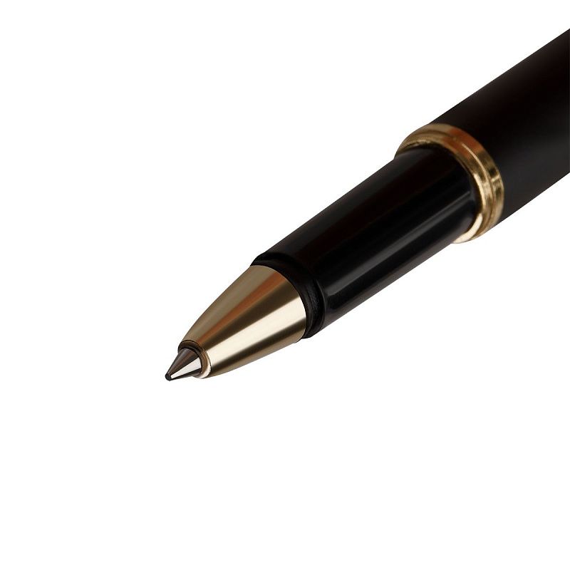 Ручка-роллер Luxor "Rado" синяя, 1,0мм, корпус черный/золото, футляр 