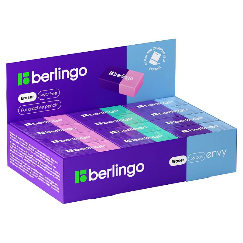 Ластик Berlingo "Envy", прямоугольный, термопластичная резина, 45*21*11мм 