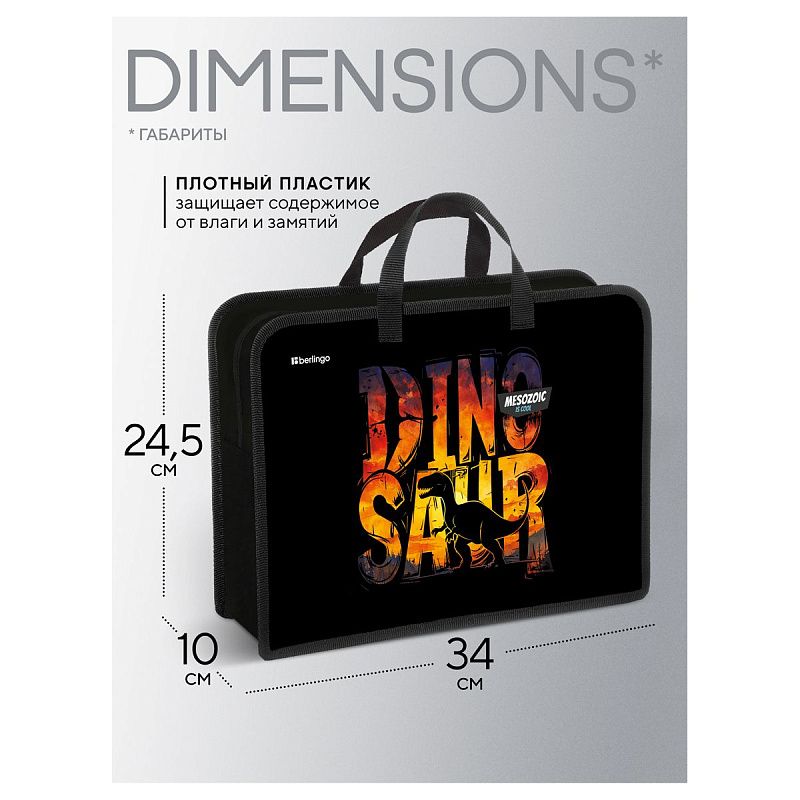 Папка с ручками 1 отделение, А4 Berlingo "Where is everyone?", 340*245*100мм, пластик, на молнии 