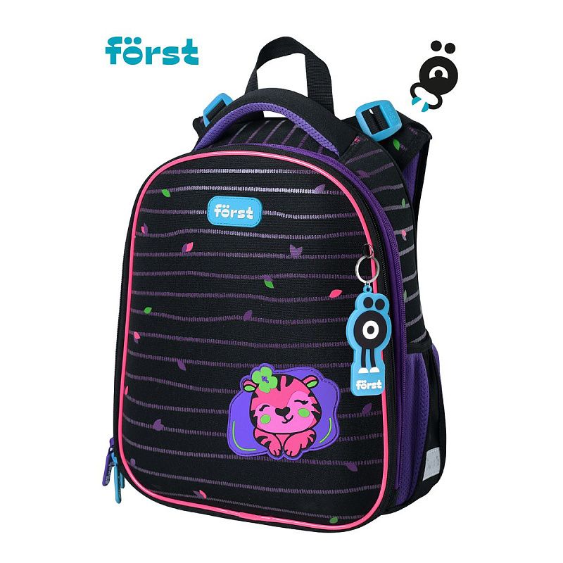 Ранец Först F-Top "Pink tiger" 36*28*15см, 2 отделения, 2 кармана, анатомическая спинка 