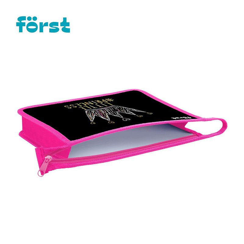 Папка для тетрадей 1 отделение, А5 Först "Lovely", 240*205*40мм, пластик, на молнии 