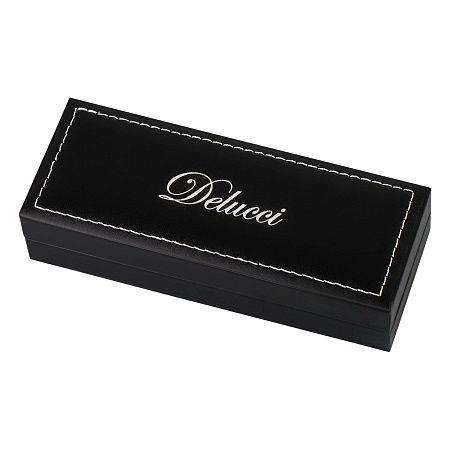 Ручка шариковая Delucci "Impero" синяя, 1,0мм, корпус черный/серебро, поворотн., подарочная упаковка 