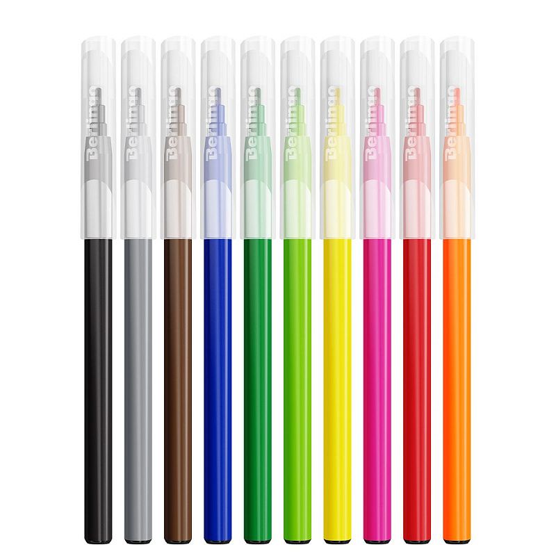 Фломастеры Berlingo "Жил-был кот", 10цв., смываемые, блистер