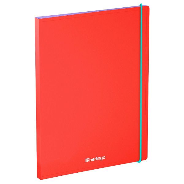 Папка с зажимом Berlingo "Raze" А4, 17мм, 600мкм, красная, с внутр. карманом, софт-тач