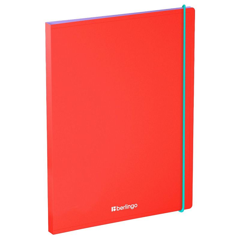 Папка с зажимом Berlingo "Raze" А4, 17мм, 600мкм, красная, с внутр. карманом, софт-тач
