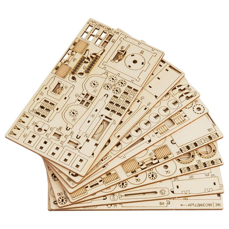 Конструктор деревянный ТРИ СОВЫ "Тягач с фургоном", 26*5*7,5м, 195 деталей, картонная коробка 