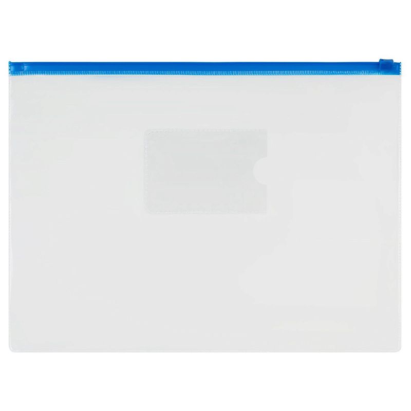 Папка-конверт на zip-молнии СТАММ В6, ПВХ, 120мкм, прозрачная, цветная молния, карман, ассорти 