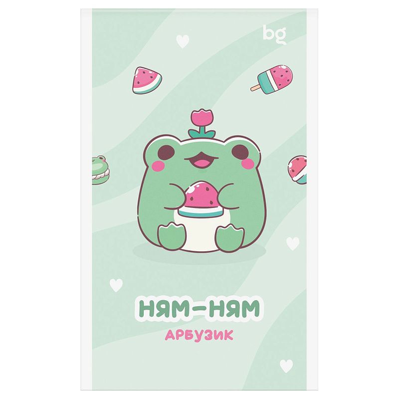 Блокнот А6 32л., на скрепке BG "Сладкие булочки", блестки