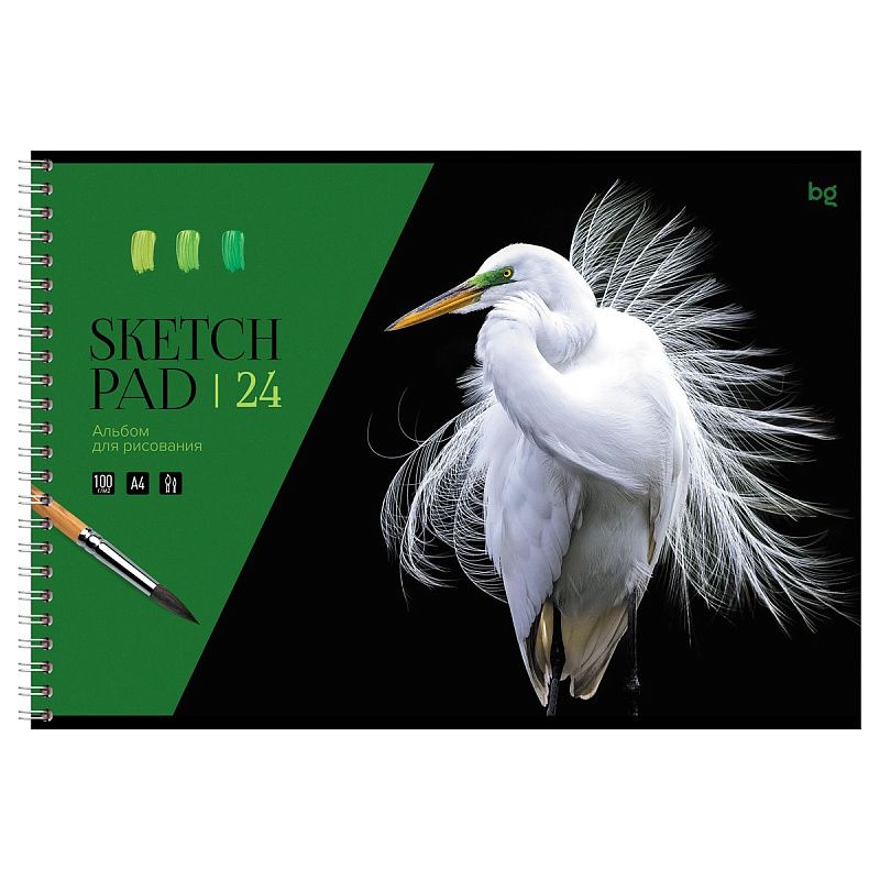 Альбом для рисования 24л., А4, на гребне BG "Белый в природе"