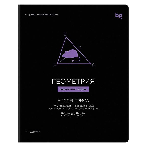 Тетрадь предметная 48л. BG "Формула предмета" - Геометрия, выб. лак