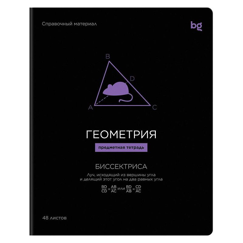 Тетрадь предметная 48л. BG "Формула предмета" - Геометрия, выб. лак