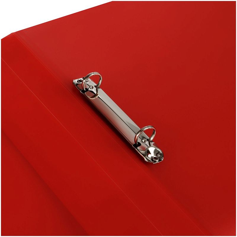 Папка на 2 кольцах СТАММ "Кристалл" А4, 25мм, 700мкм, пластик, красная 