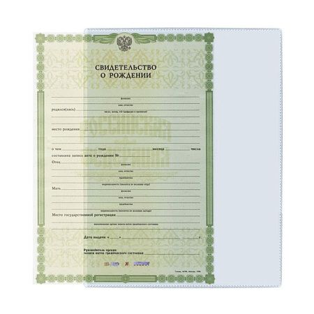 Обложка-карман для документов А4 и свидетельств ДПС, 305*222мм, ПВХ, прозрачная 