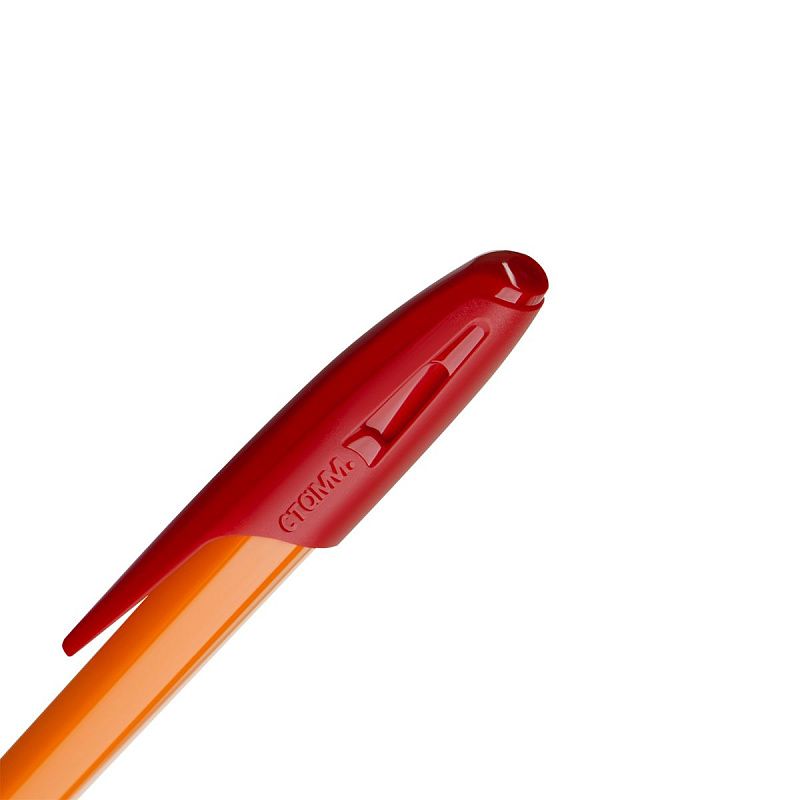 Набор шариковых ручек СТАММ «Орбита 100» 4шт., 4цв., 0,7мм, оранжевый корпус, пакет с европодвесом 