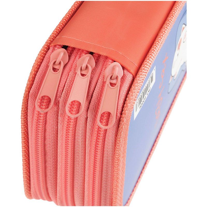 Пенал 3 отделения, 190*110 ArtSpace "Lazy cat", ламинированный картон, софт-тач 