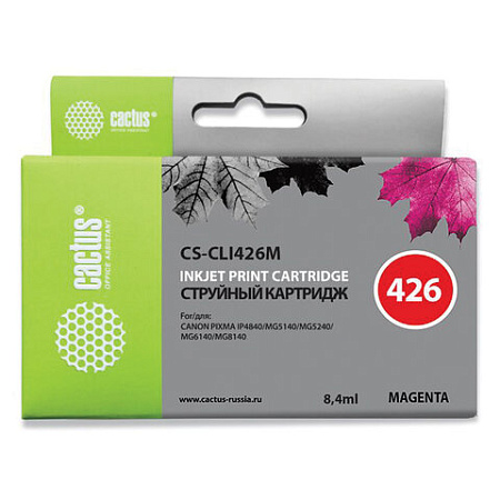 Картридж струйный CACTUS (CS-CLI426M) для CANON Pixma MG5140/5240/6140/8140, пурпурный