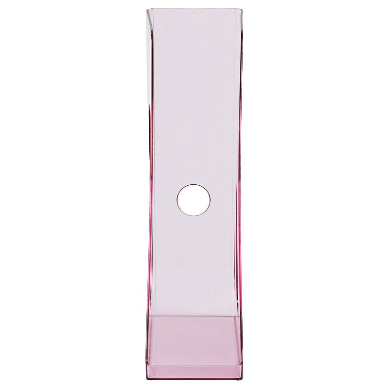 Лоток для бумаг вертикальный СТАММ "Актив", тонированный розовый, ширина 70мм