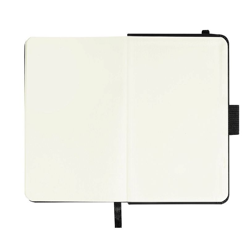 Скетчбук 100л., 90*140 Гамма "Студия", черный, твердая обложка, на резинке, слоновая кость, 110г/м2