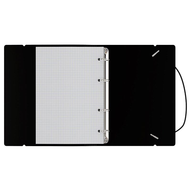 Тетрадь на кольцах А5, 120л., BG "Base", пластиковая обложка, черный, с резинкой