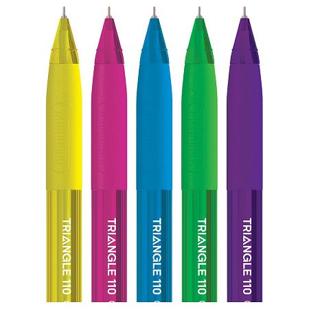 Ручка шариковая автоматическая Berlingo "Triangle 110 RT Color" синяя, 0,7мм, трехгр., игол. стержень 