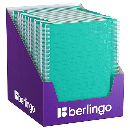 Бизнес-тетрадь A5, 80л., Berlingo "Your Way", клетка, на силиконовом гребне, 80г/м2, пластик обложка 600мкм, мятная