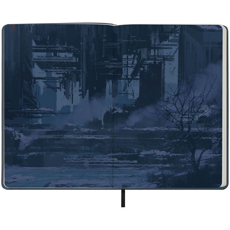 Записная книжка А5 80л. ЛАЙТ, кожзам, Greenwich Line "Future. Fallen city", с резинкой, тиснение фольгой, блок в линию