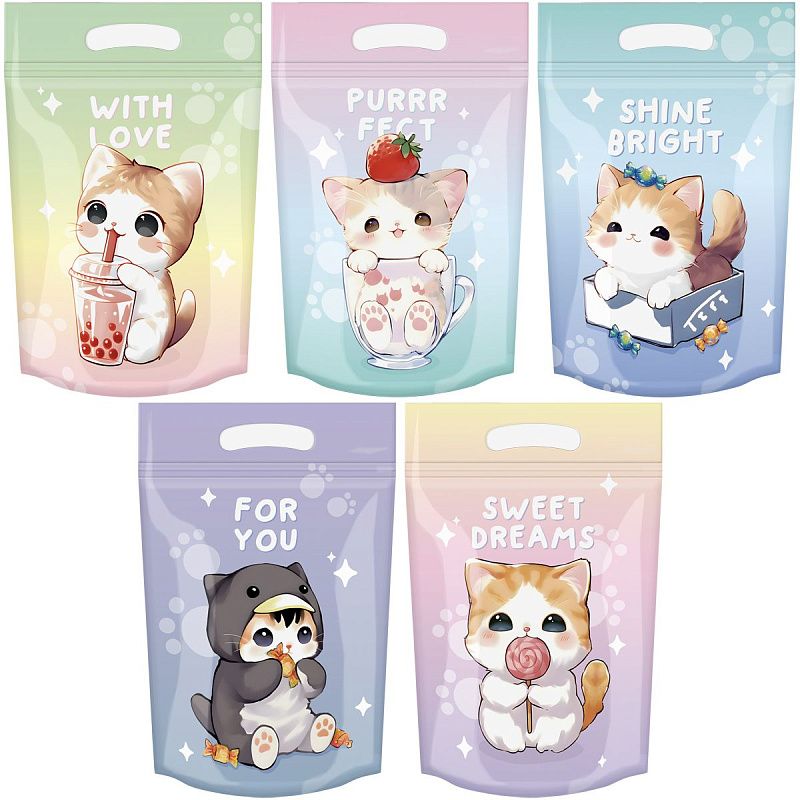 Набор подарочных пакетов 15*22 см, зип-лок, MESHU "Cute kitten", 35шт.