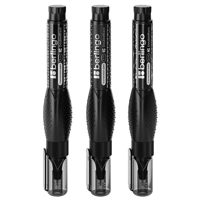 Корректирующий карандаш Berlingo "Double Black", 08мл, металлический наконечник