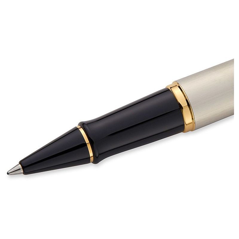 Ручка-роллер Waterman "Expert Stainless Steel GT" черная, 0,8мм, подарочная упаковка 