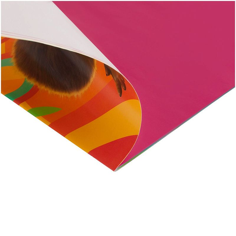 Цветная бумага мелованная А4, Мульти-Пульти, 24л., 24цв., на скобе, "Чебурашка"