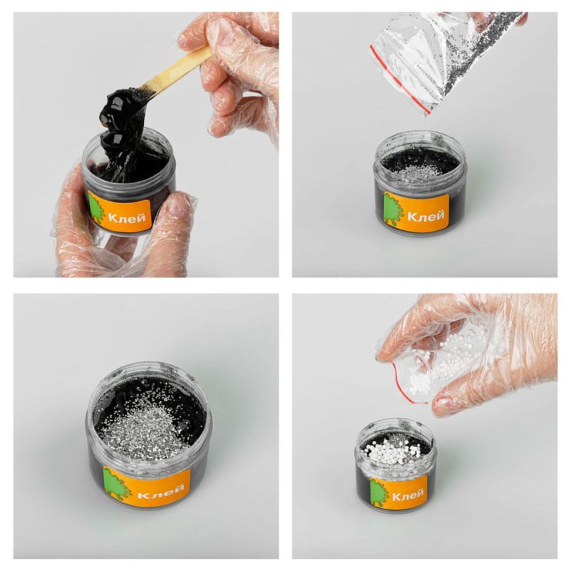 Набор для создания слайма ТРИ СОВЫ Slime party "Dark Girl", черный, наполнение - шарики и блестки, аромат кола, картонная коробка