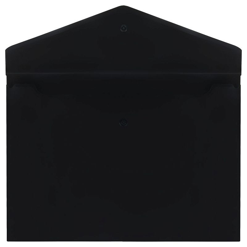 Папка-конверт на кнопке СТАММ А4, 150мкм, непрозрачная, черная 