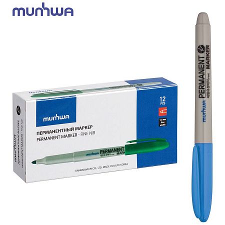 Маркер перманентный MunHwa голубой, пулевидный, 1,5мм 