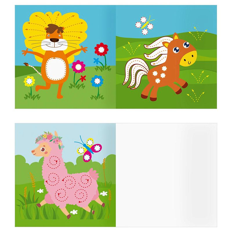 Раскраска 190*190мм ТРИ СОВЫ "Рисуем пальчиками. Выпуск №2", 8стр., цветной фон