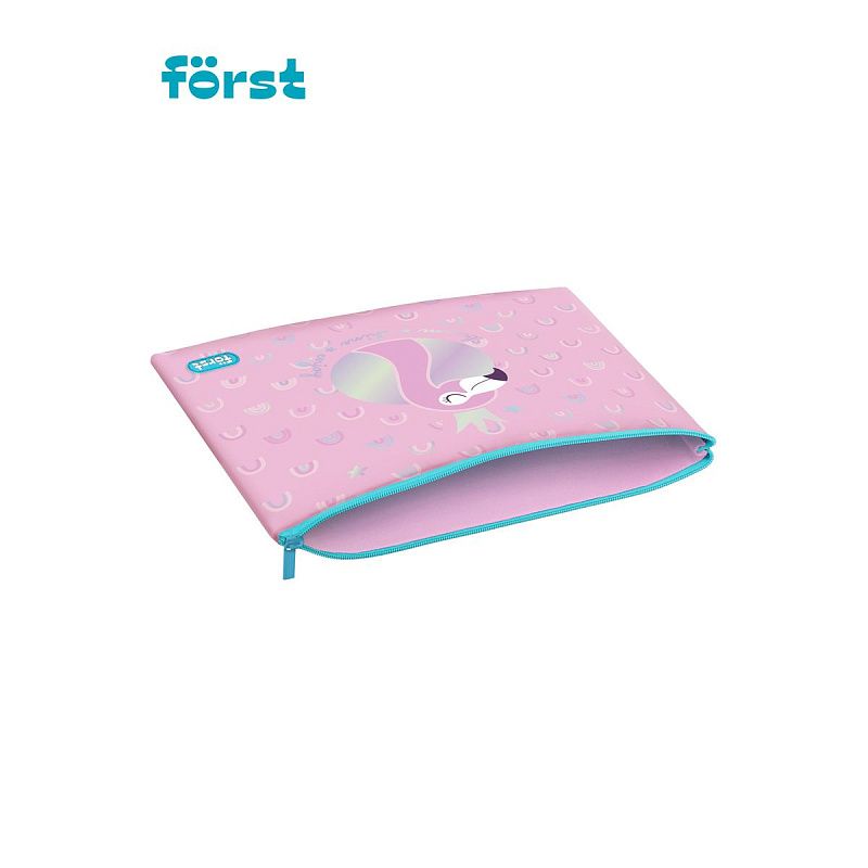 Папка текстильная А5 Först "Shiny flamingo", 255*205мм, 1 отделение, полиэстер 