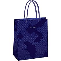 Пакет подарочный 18*23*10см MESHU "Blue pattern", выборочный лак, матовая ламинация