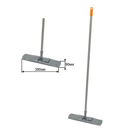 Швабра OfficeClean Professional, ручка 110см, пласт. флаун. 40см, насадка МОП микрофибра (карманы)