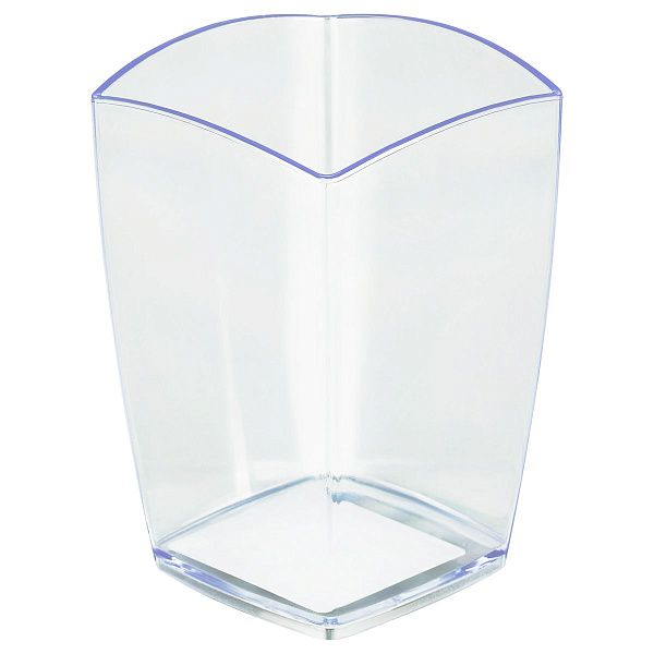 Подставка-стакан СТАММ "Тропик", пластиковая, квадратная, прозрачная