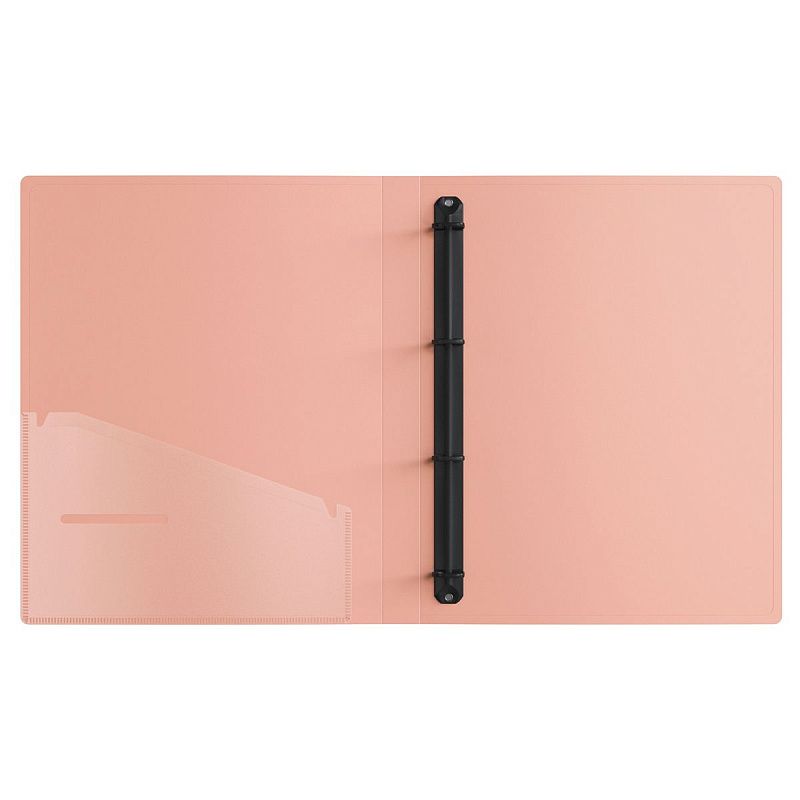 Папка на 4 кольцах Berlingo "Soft Touch Pro" A4, 25мм, 700мкм, D-кольца, с внутр. карманом, зеленая, внутр. розовая, софт-тач 