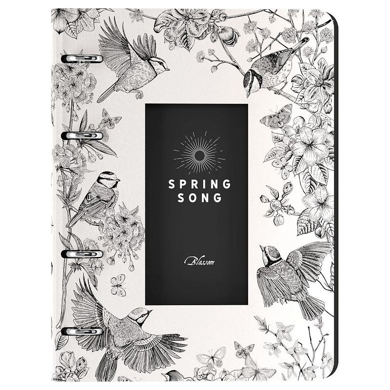 Тетрадь на кольцах А5, 80л. ЛАЙТ, кожзам, Greenwich Line "Spring song", тон. блок