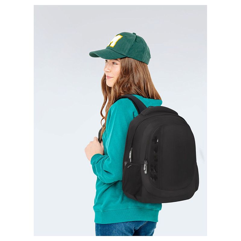 Рюкзак Först F-Trend "Pure black" 40*29*18см, 2 отделения, 3 кармана, анатомическая спинка 