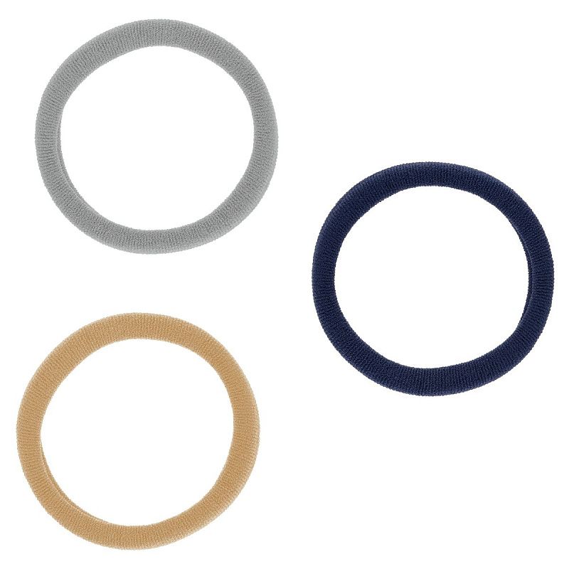 Резинки для волос MESHU "Essence", бежевые, серые, темно-синие, 6шт., европодвес