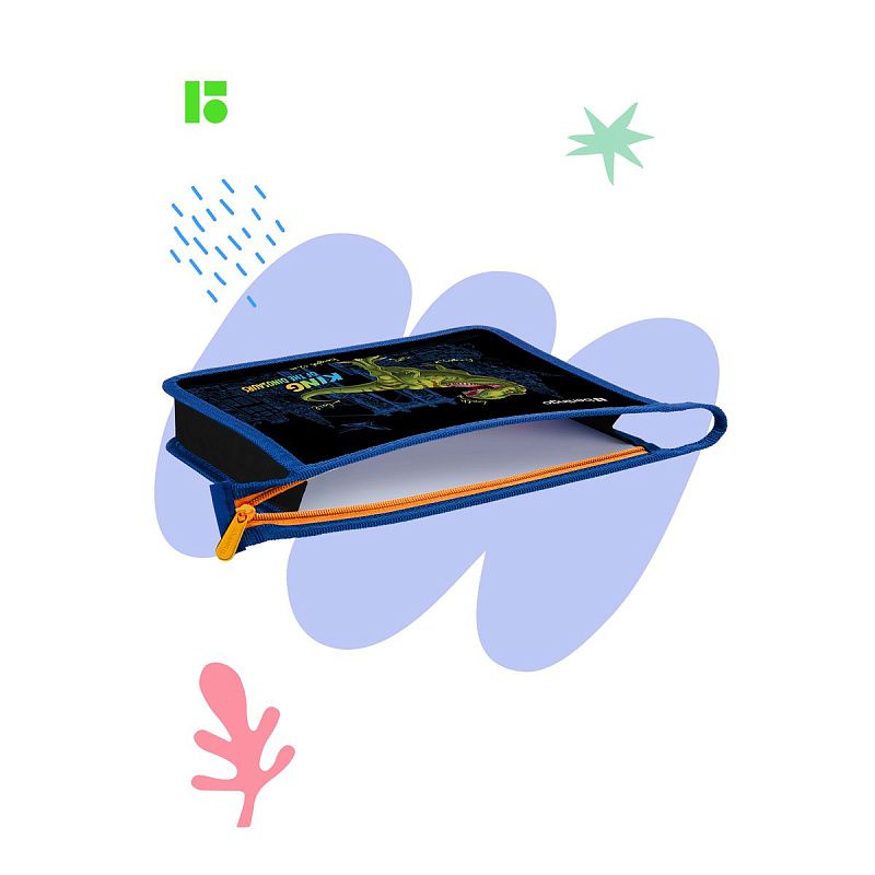 УЦЕНКА - Папка для тетрадей 1 отделение, А5 Berlingo "T-Rex style", 240*205*40мм, пластик, на молнии (осн 349788) 