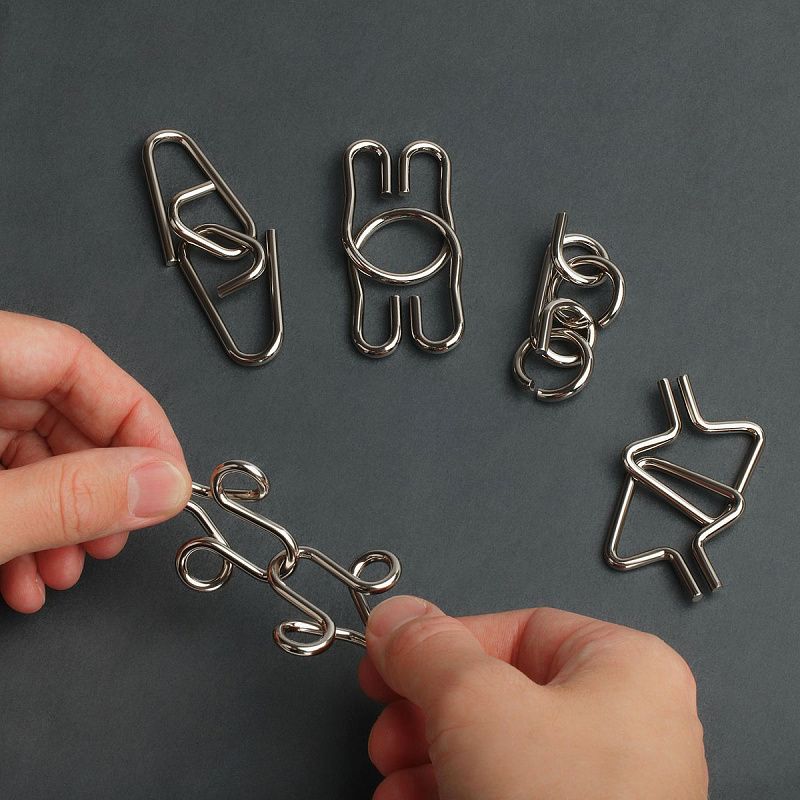 Набор металлических головоломок ТРИ СОВЫ, 6шт., картонная коробка 