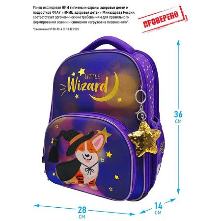Ранец Berlingo Profi "Little wizard" 36*28*14см, 2 отделения, 4 кармана, анатомическая спинка 